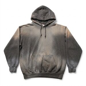 MOOJIMOOJI‎ Heavyweight Sun Faded Hoodie Gray Size Large Made in USA Boxy Fit